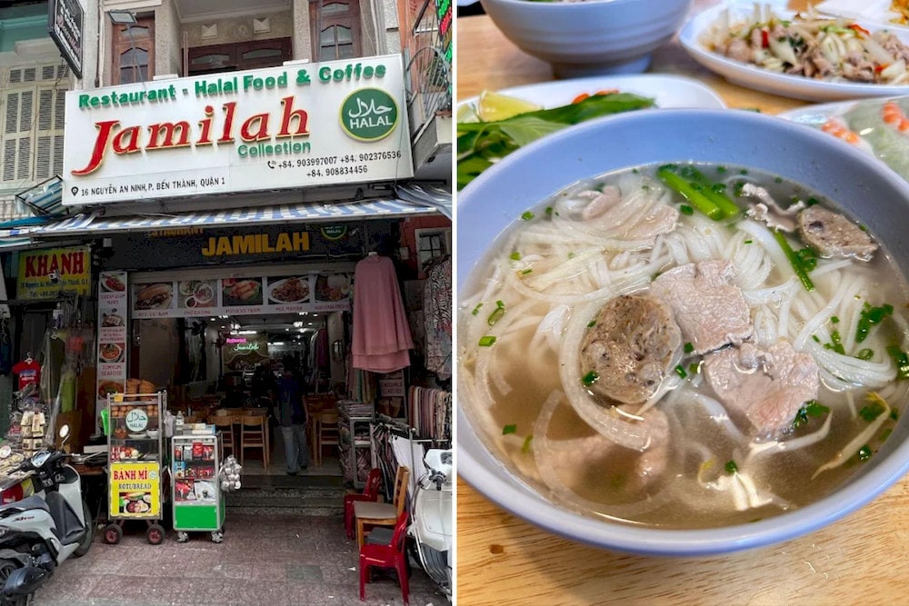 Jamilah is a restaurant famous for its beef noodle soup version and local Vietnamese drinking